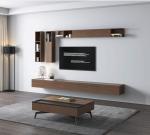 Living Room TV Shelves Wall Mounted TV Stand With Haning Cabinets And Display