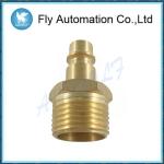 Yellow Pneumatic Tube Fittings Metal Male Thread G1 / 2" Connection Adapter