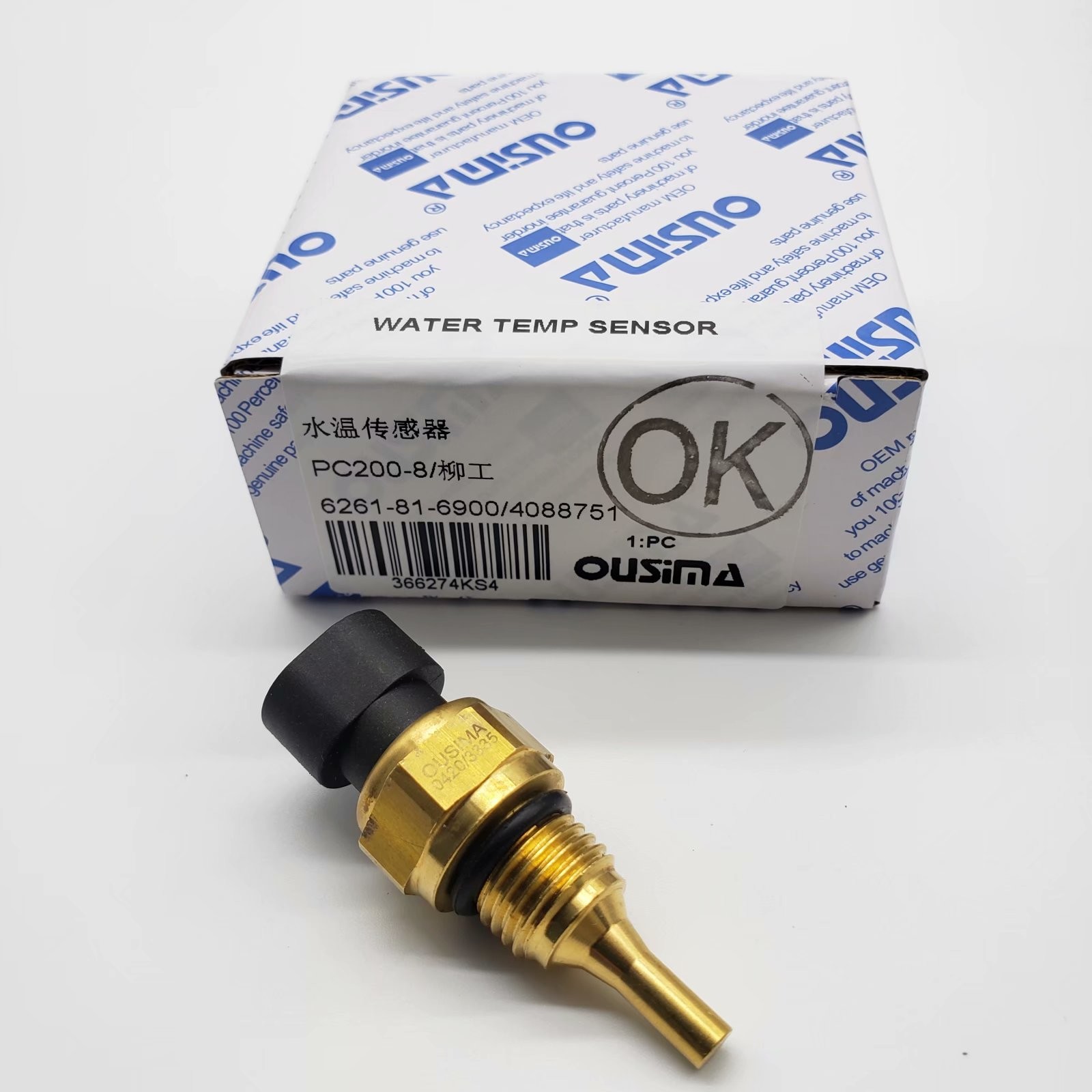 OUSIMA Excavator Parts 6261-81-6900 4088751 Water Temperature Sensor For LIUGONG PC200-8