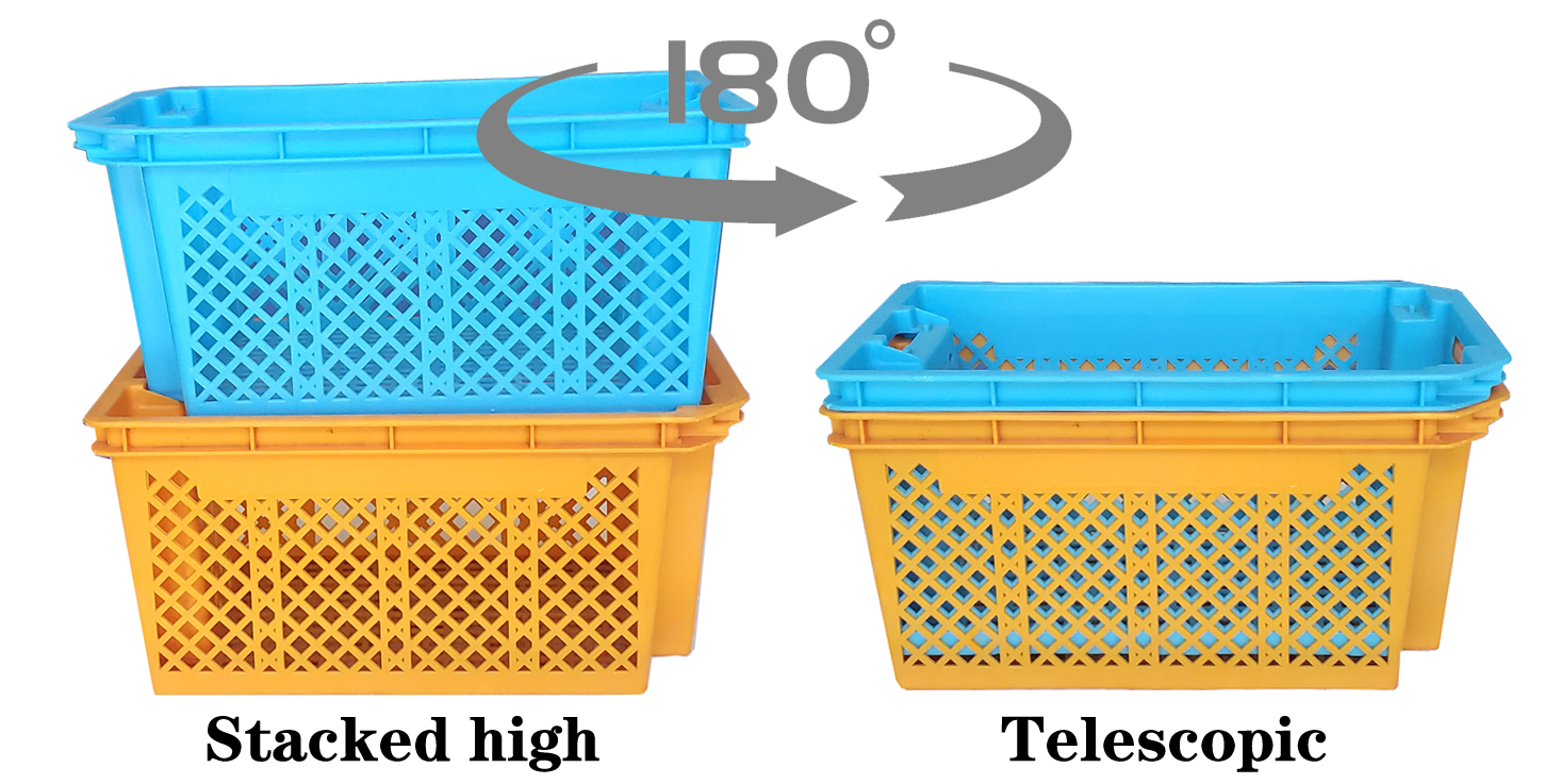 Large Heavy Duty Plastic Crates Turnover Box Crate Storage Nestable Stackable Storage