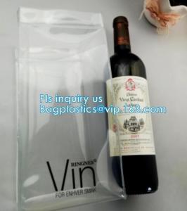 Wholesale Ice gel pack PVC Can bottle wine cooler bag, Promotional PVC Ice bag for wine, recyclable clear tall PVC wine ice bag from china suppliers