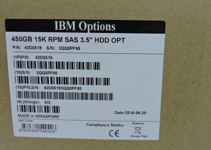 IBM Hard Disk 42D0519 42D0520 46M7030 450G 15K 3.5inch sas 1 year warranty