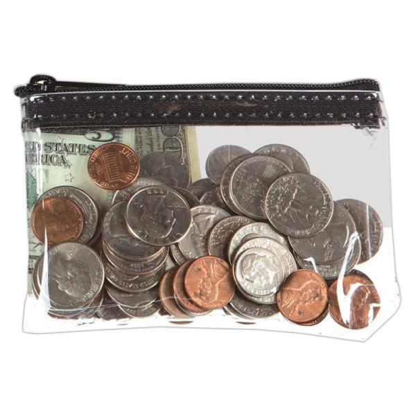 1 COLOR IMPRINTED TRANSPARENT VINYL ZIPPER BAG WATERPROOF HAND HOLD BAG - 5W X