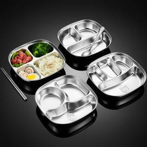 Wholesale Eco Friendly 4 Compartment Dinner Plates SS Anti Corrosion With Lid from china suppliers