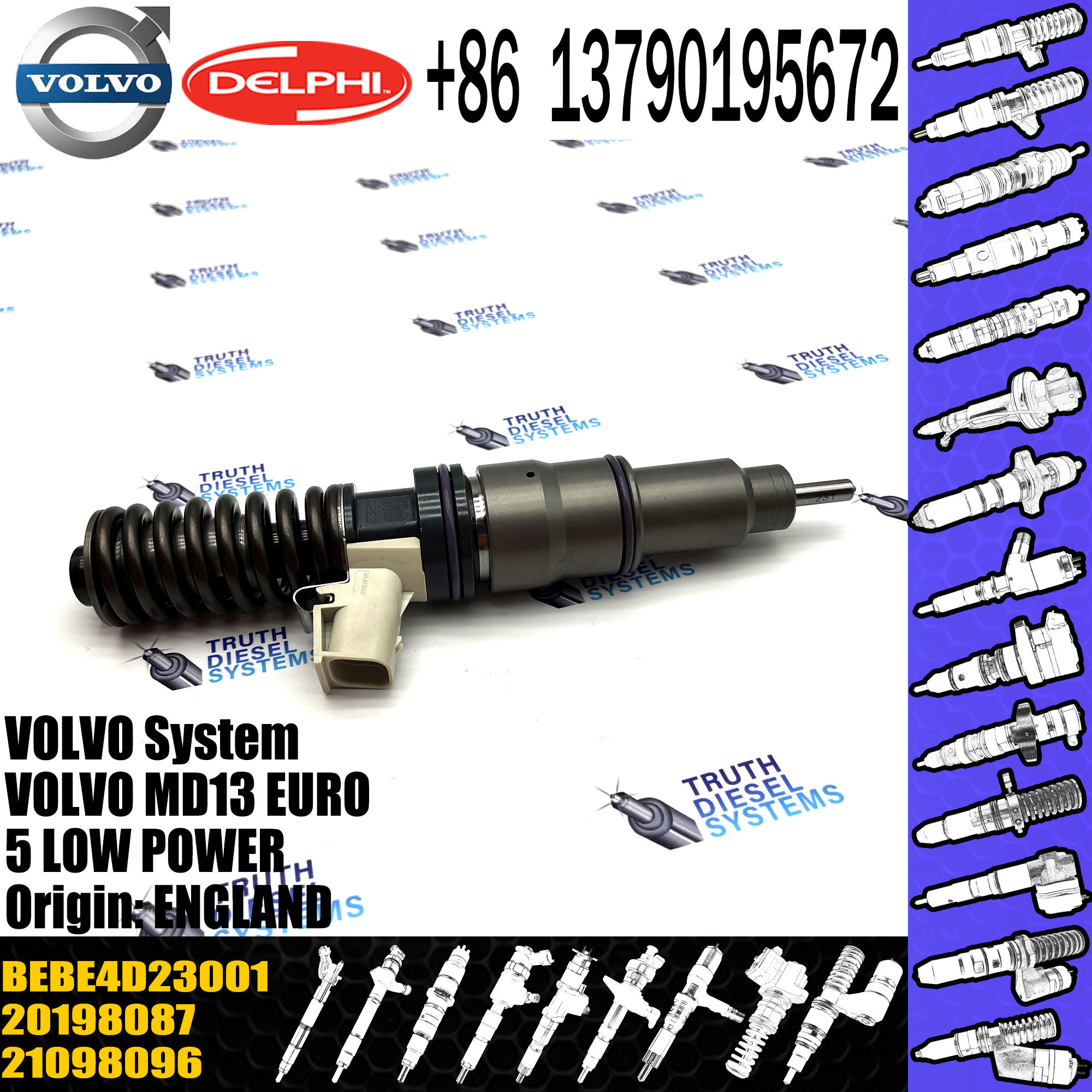 Diesel Engine Fuel Common Rail Injector BEBE4D22001 BEBE4D22002 BEBE4D23001