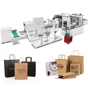 China Fect Square Bottom Kraft Paper Bag Manufacturing Machine With Handle on sale