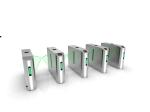 Traffic Waist High Turnstile Brush Motor , Flap Barrier Fingerprint Door Access
