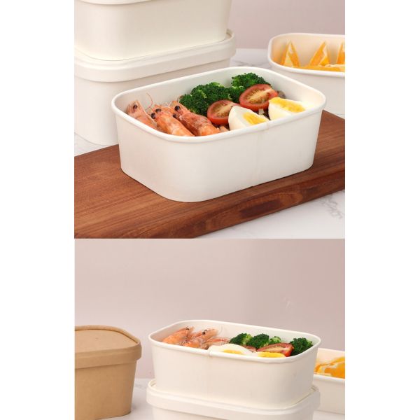 750ml Food Kraft Paper Bowl Matt Lamination With FDA Certified