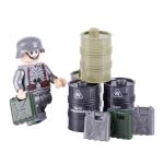 MOC military printed oil drums and oil pot barrel weapon building blocks