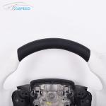 Carbon Fiber White Leather Range Rover Sport Steering Wheel Geometric Customizat