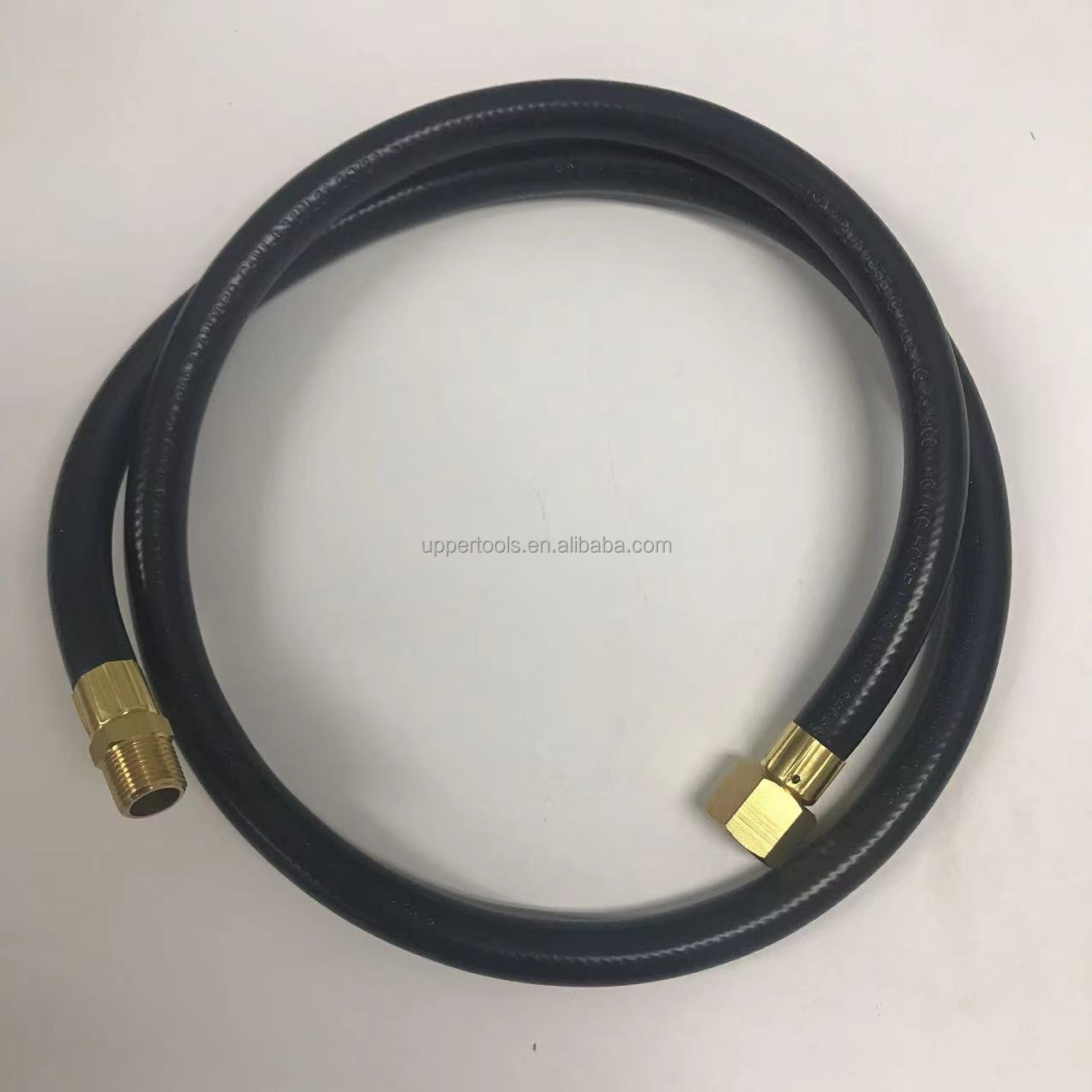 3/8" MNPT x 1/2" Female Flare Swivel Rubber LPG Hose for High Pressure Propane Tanks