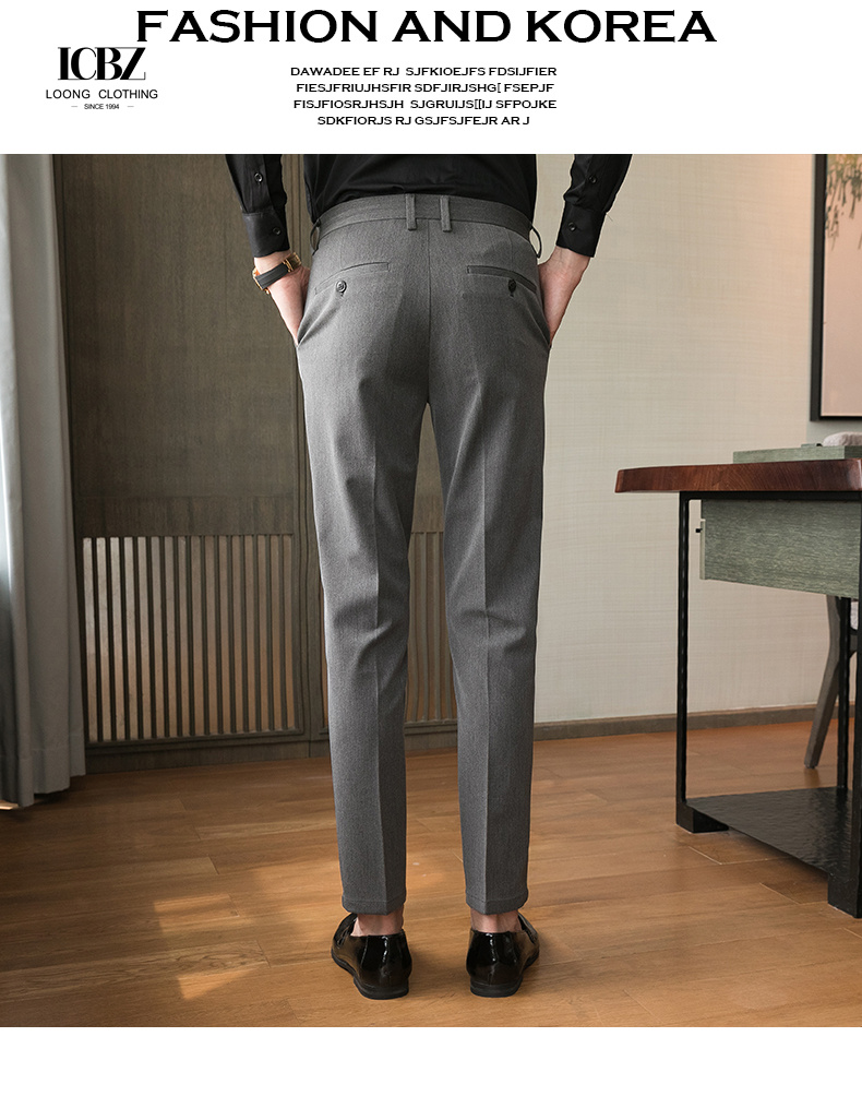 Solid Color Business Casual Wear Formal Suit Pants Formal Plus Size Men's Pants Trousers