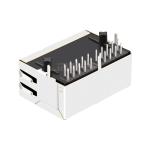 LPJGF26826CNL 1x2 Port RJ45 MagJacks 1000 Base-T Tab Down Without Led