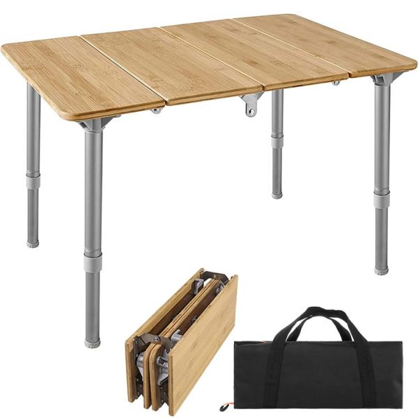Outdoor Travel Garden Lightweight Adjustable Height Folding Table for Camping