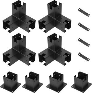 Wholesale Pergola Brackets 3-Way Corner Brackets Durable Steel Pergola Kit Base Brackets from china suppliers