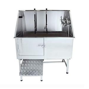 China Professional Dog Grooming Bath Tubs Stainless Steel Made With Walk - In Ramp on sale