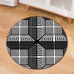 3D Geometric Pattern Round Chair Mat Living Room Sofa Floor Carpet