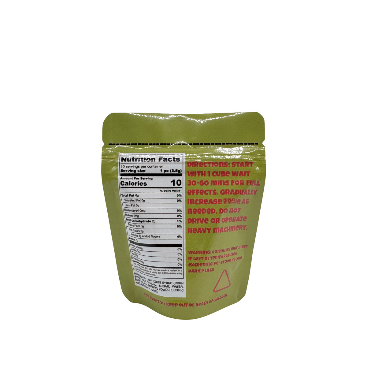 3.5 Custom Digital Printed Foil Lined Stand Up Bags and Pouches for Watermelon Flavor Candy Gummies Packaging