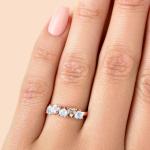 Trendy Ring for Women 925 Sterling Silver Moonstone Ring Heart Shape Gemstones