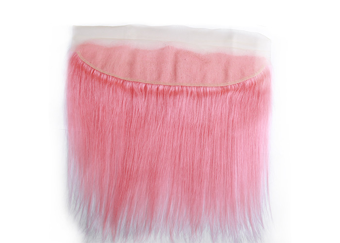 Custom Pink Ear To Ear Swiss Lace Top Closure / Frontal Closure Weave