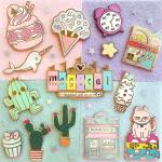 Custom Glitter Anime Cartoon Metal Lapel Badges Soft Enamel Color