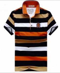 Men's stripe print polo t shirt 100%cotton OEM Mens Polo Shirts