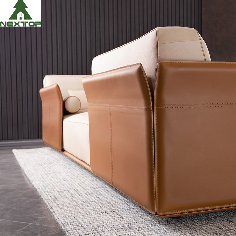 Modern Interior L Shape Sofa Set Luxury Leather Hotel Lobby Office Area