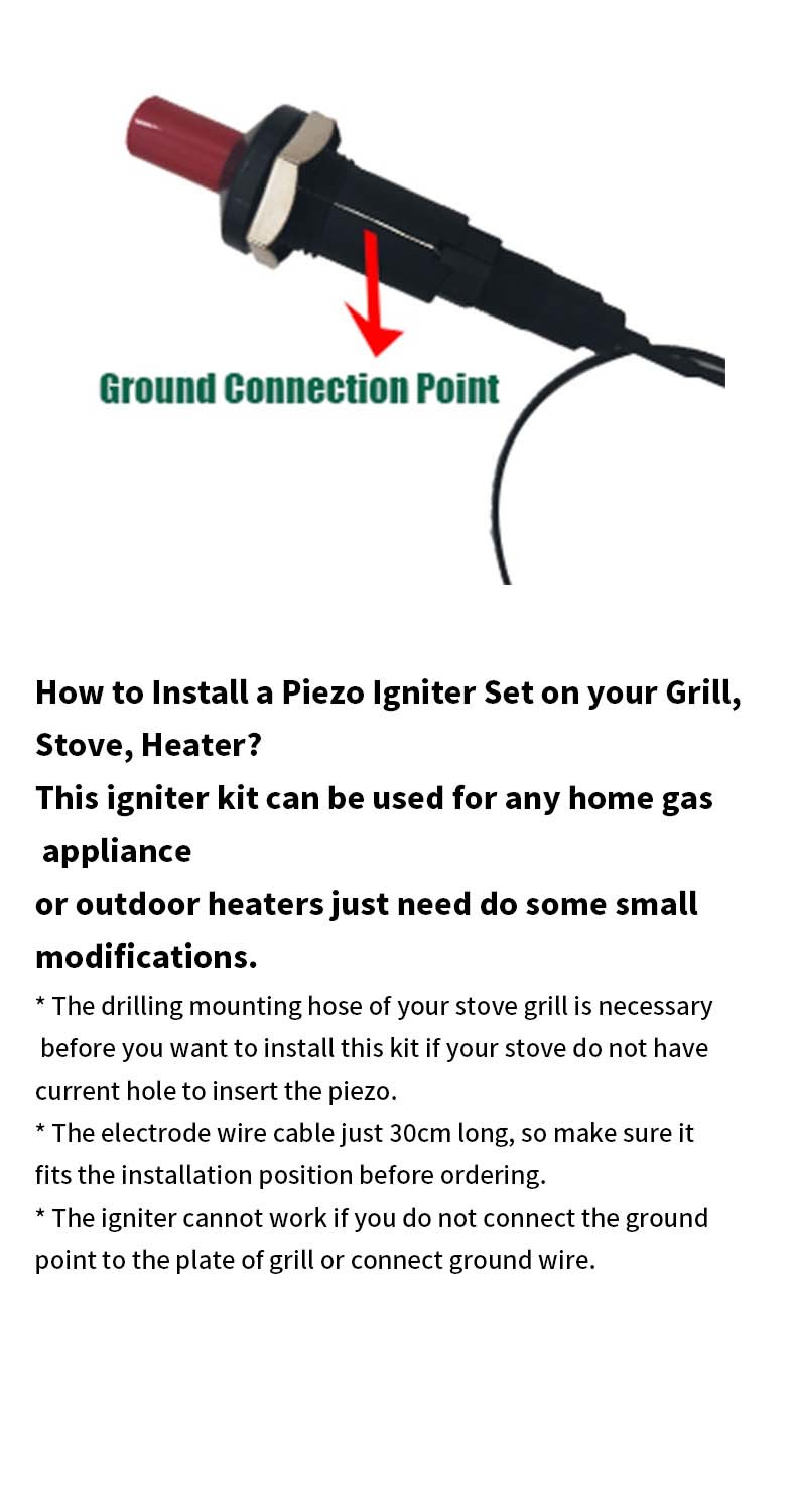 Gas Stove Ignition Accessories Push-type Ceramic Piezoelectric Igniter With Universal Thread Ignition Curved Needle Spar