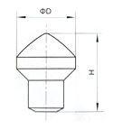 Cemented Tungsten Carbide Mushroom shaped Pick Buttons Hard Alloy Engineering