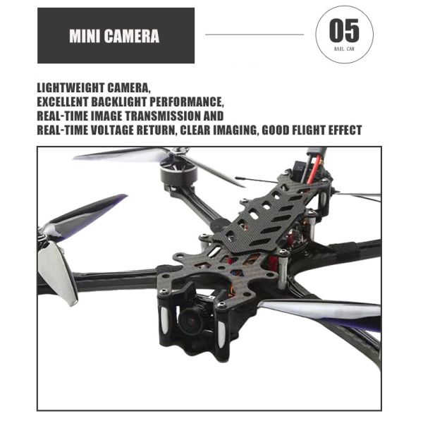 Piranha 7-Inch Carbon Fibre Racing Drone Kit Long Range FPV Analog Video Transmission UAV Remote Control Security Protection