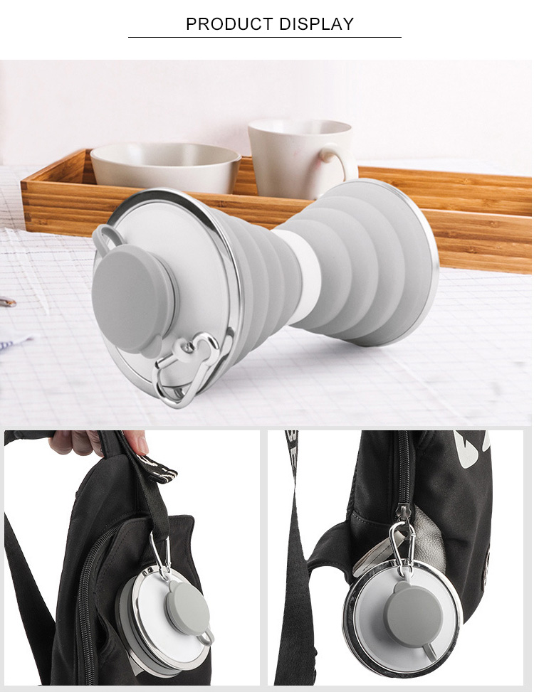 500ml BPA Free Reusable Foldable Silicone Bottle