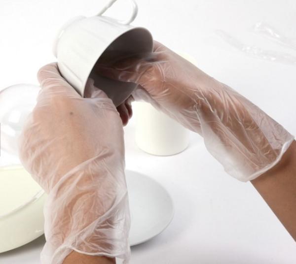 Food Grade Clear Powder Free Vinyl Gloves Latex Free Not Easy To Pierce