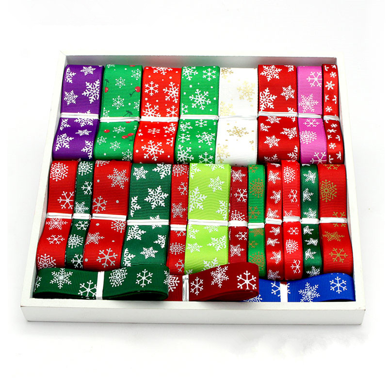 Cheap Price Hot Stamping Ribbon Roll Christmas Tree Decoration Party Celebration Cake Gift Packing Christmas Ribbons