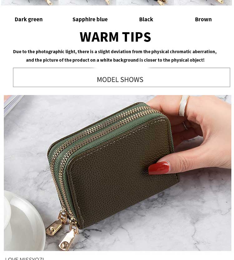 Customized Logo Mini RFID Blocking Zipper Coin Pocket Purse for Girls