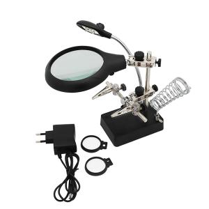 China TOKTOS Magnifying Glass For Workbench With LED Light 3.5X-12X Lens Auxiliary Clip on sale
