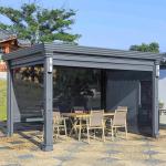 Modern Home Aluminum Louvered Outdoor Pergola Electric Flip Louvered Pergola