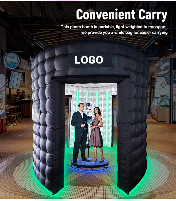White Photo Booth Enclosure Led Inflatable Photo Booth With Built In Blower