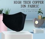 Black Copper Ion Cotton Mask Washable Reusable Waterpoof Personal Protective