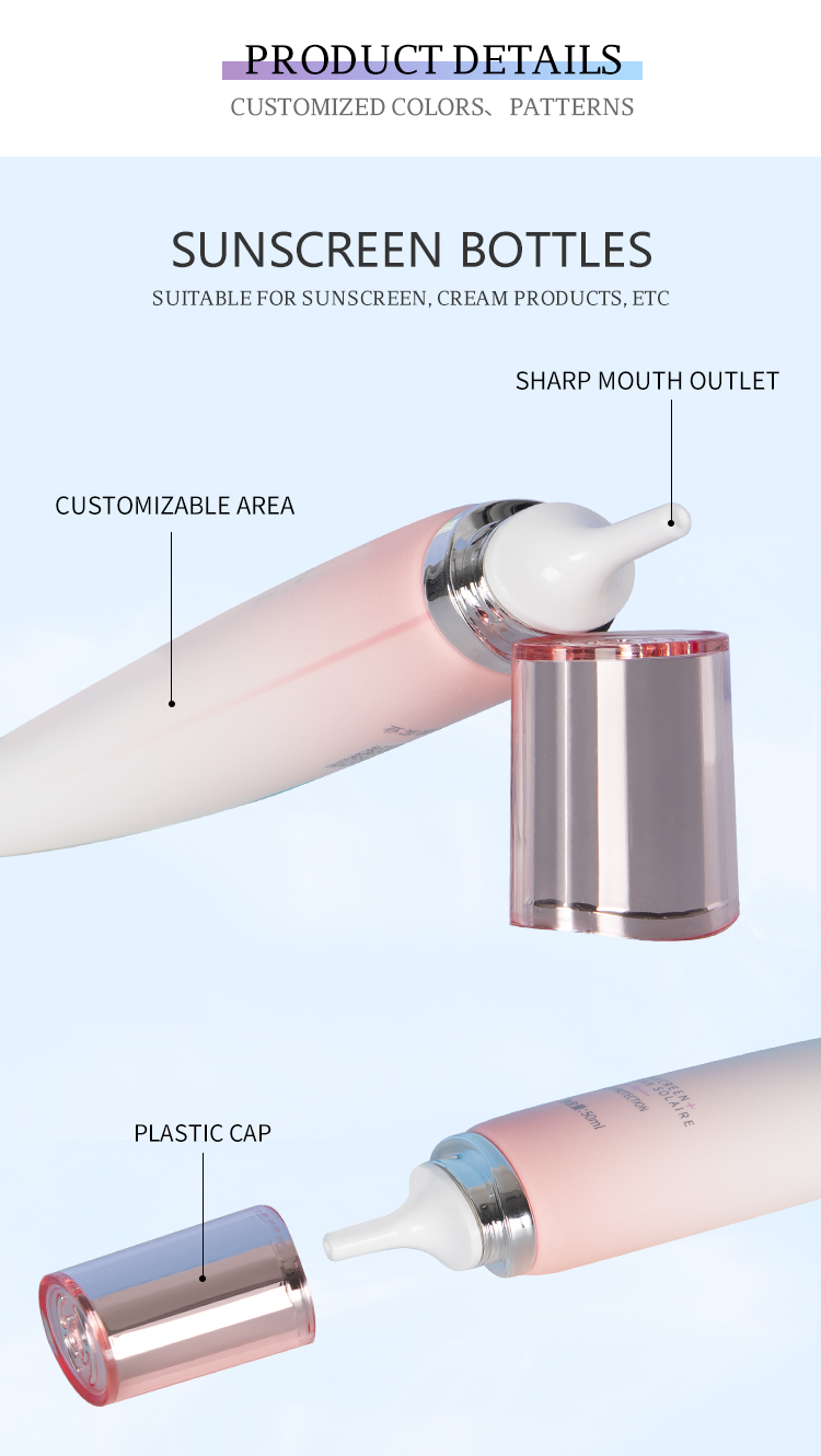 Oval Plastic Cosmetic Tubes Lotion BB CC Cream Sunscreen Squeeze Plastic Packaging