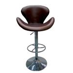 Stylish Adjustable Genuine Leather Swivel Swan Bar Stool With Back