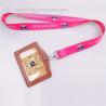 Buy cheap Sub printing neck lanyard with leather id badge, 2 sides sub print flat lanyards from wholesalers
