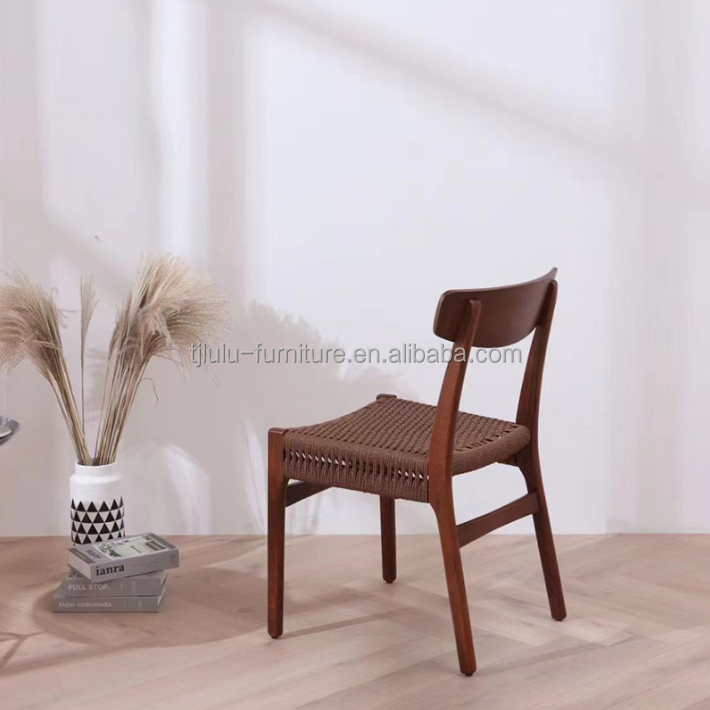 Classical Dining Room and Living Room Furniture Good Design Antique Oak Wood Wishbone Chairs with Rope Seat