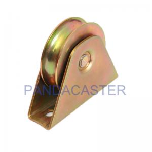 Wholesale 4 Inch Sliding Gate Wheels U Grooved Track Steel Wheels Fixed Casters from china suppliers