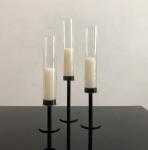 Black Metal Taper Candle Holders Candlesticks Candelabra 3 Pcs Set 54cm