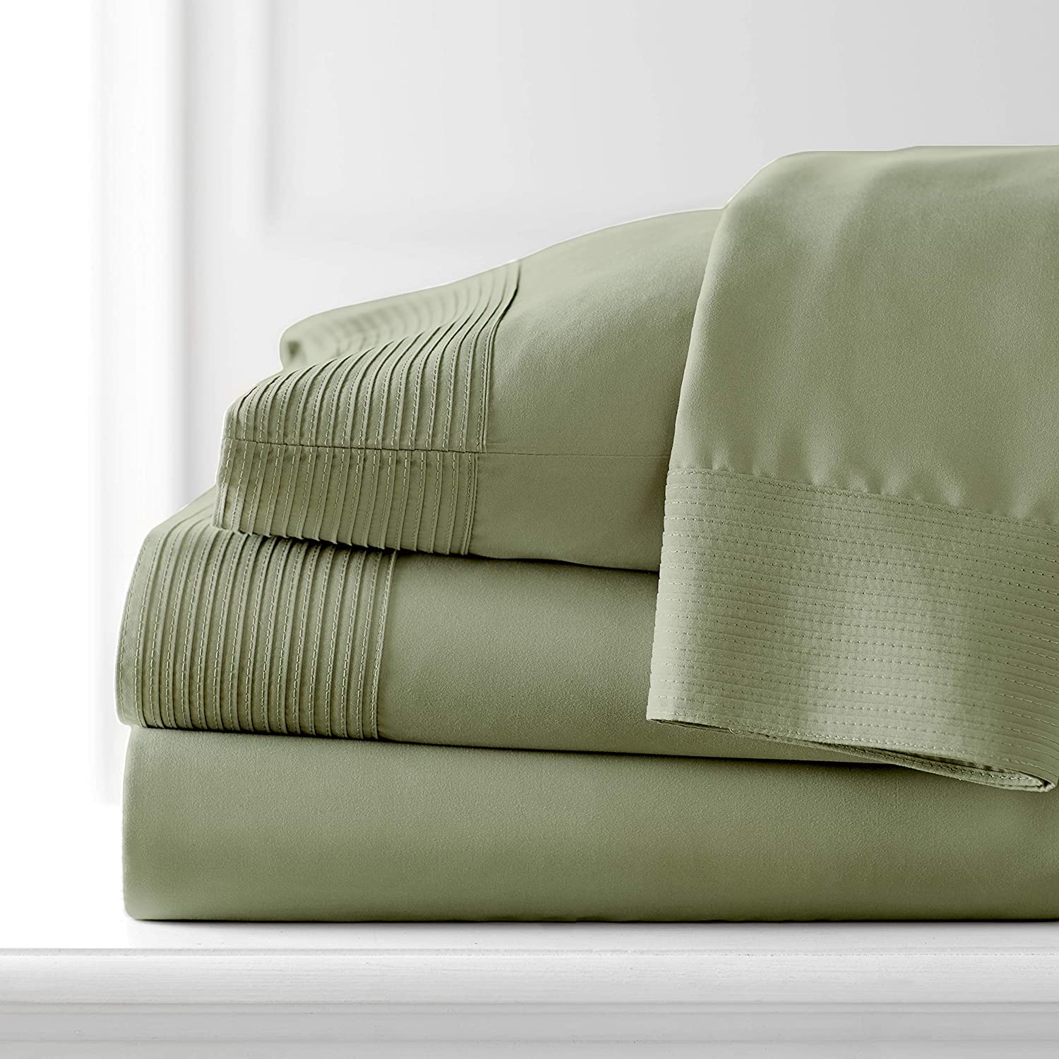 100% Polyester Cool Breathable Luxury Pleated Arrow 4 Piece Bed Sheets 4PCS