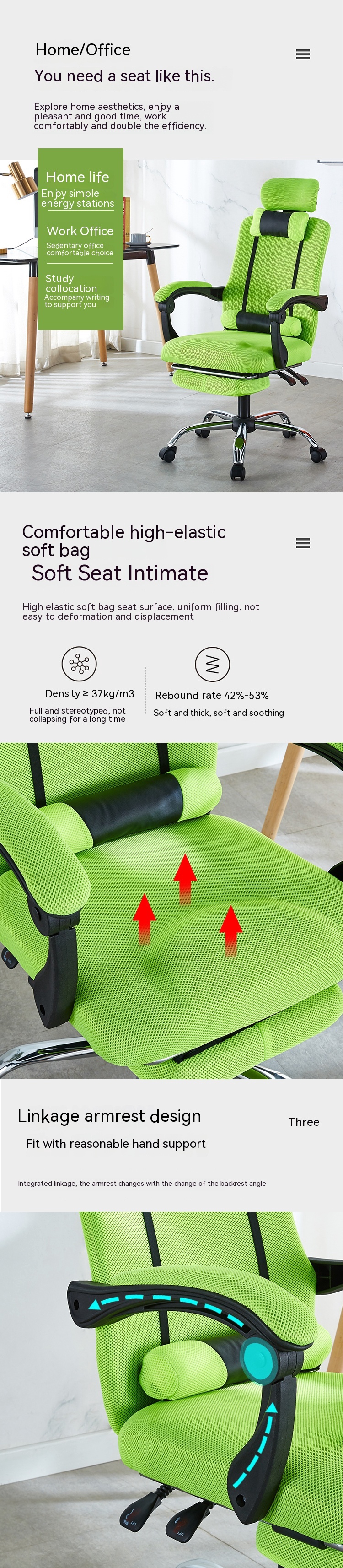 PU 3 years After-sales Cycle Ergonomic Swivel Mesh Office Chair for Conference Training