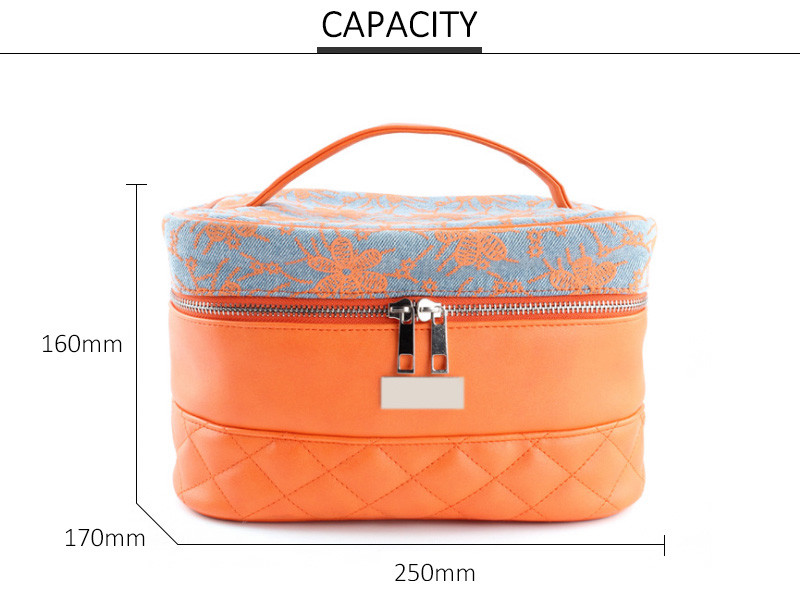Wash Large Women PU 3 Pieces Travel Cosmetic Bag Set