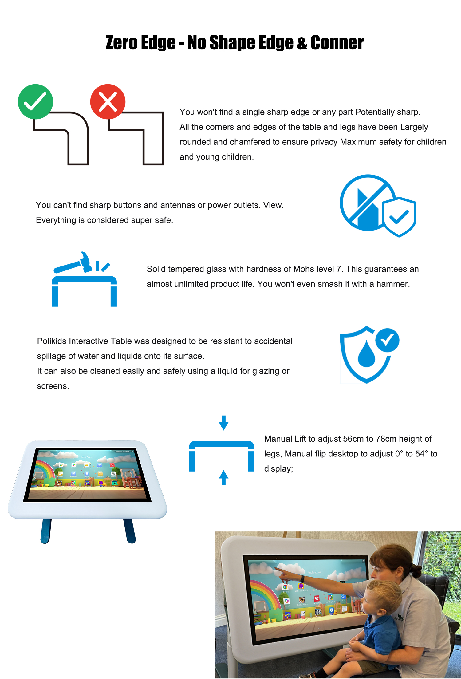 Android System Smart Interactive Game Table 32inch Touch Screen Master Series