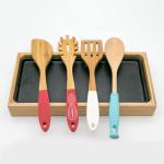 wooden spatula and spoon with silicone