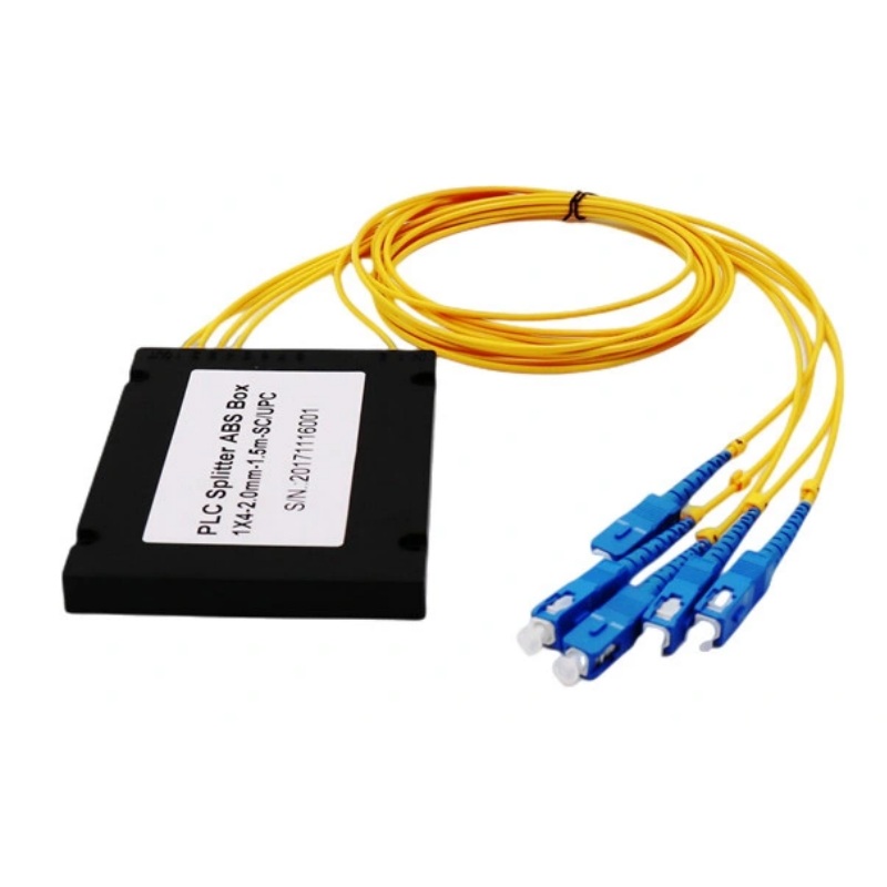 1 * 8-way ABS Box SC APC UPC Multiplexer FTTH Optical PLC Splitter for GPON EPON Fiber